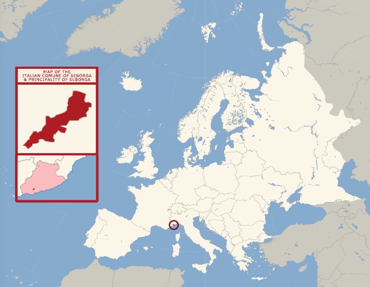 a map of europe with a red location