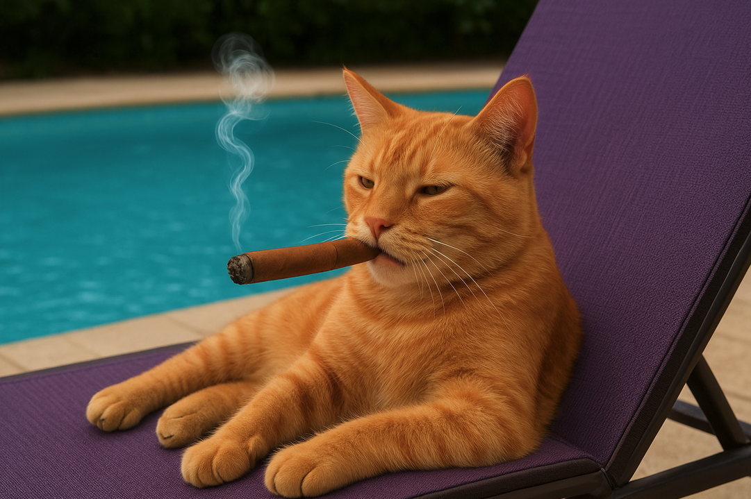 a cat with a cigar in its mouth