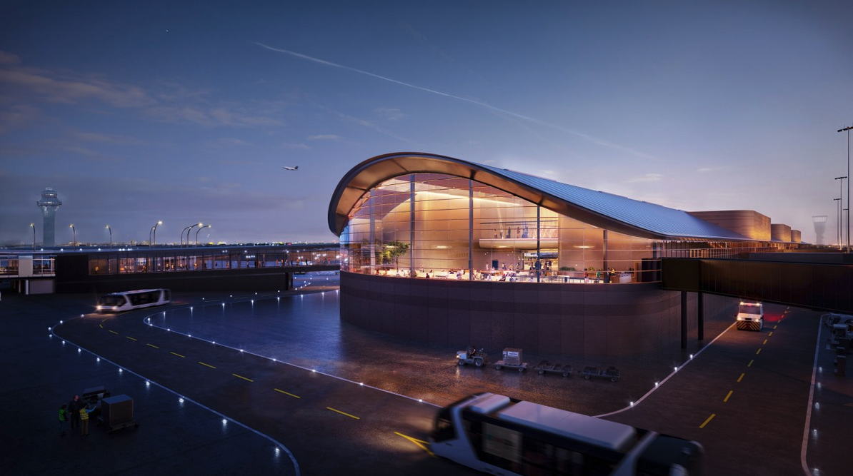 a building with a curved roof