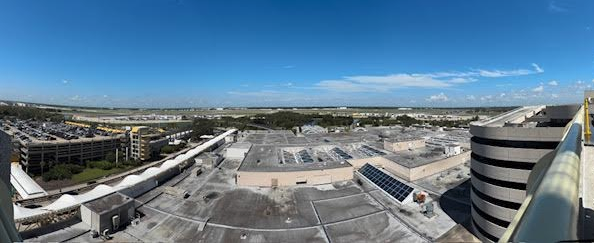 a aerial view of a building