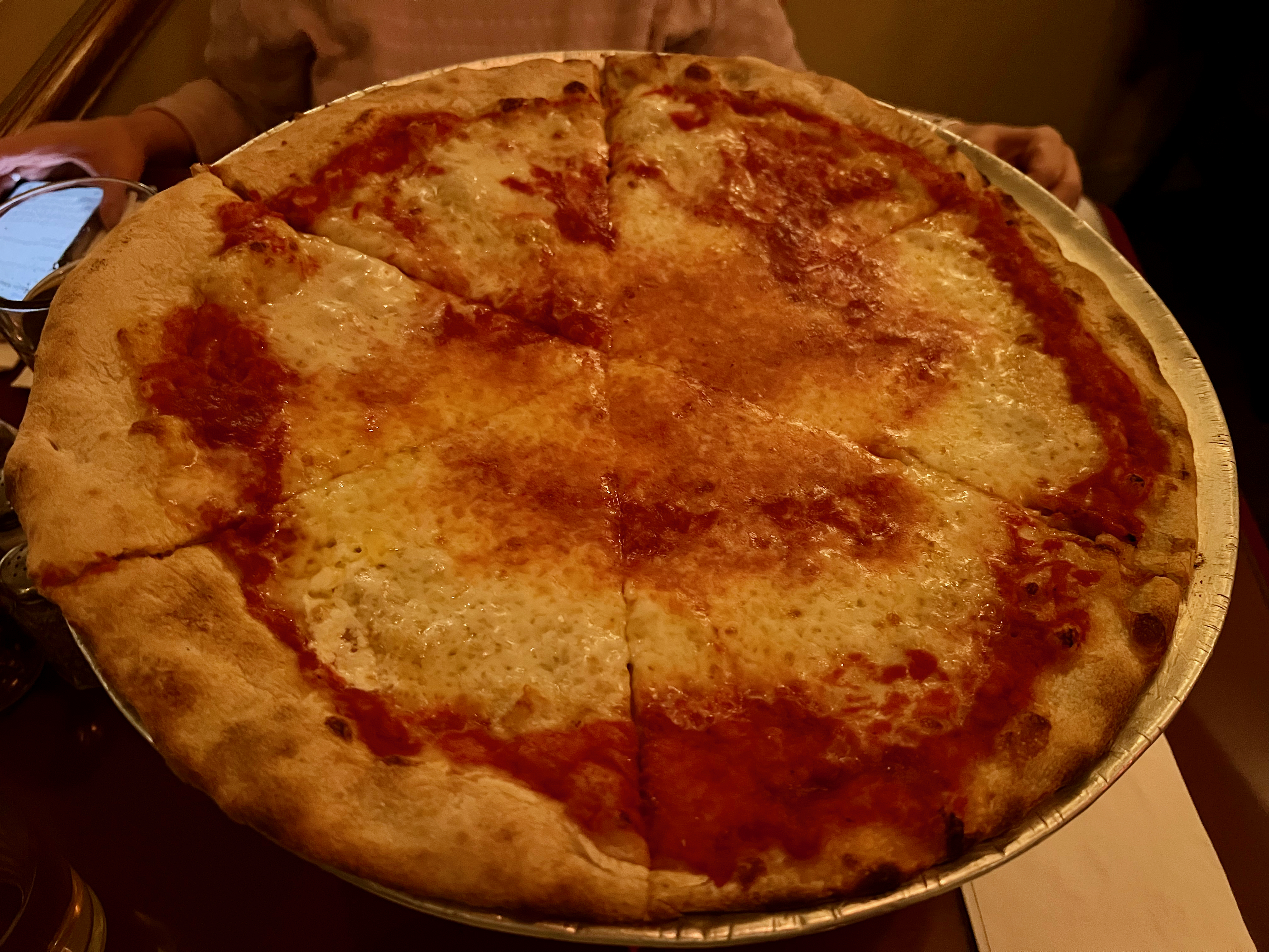 Cheese pizza from John's Pizzeria in Times Square