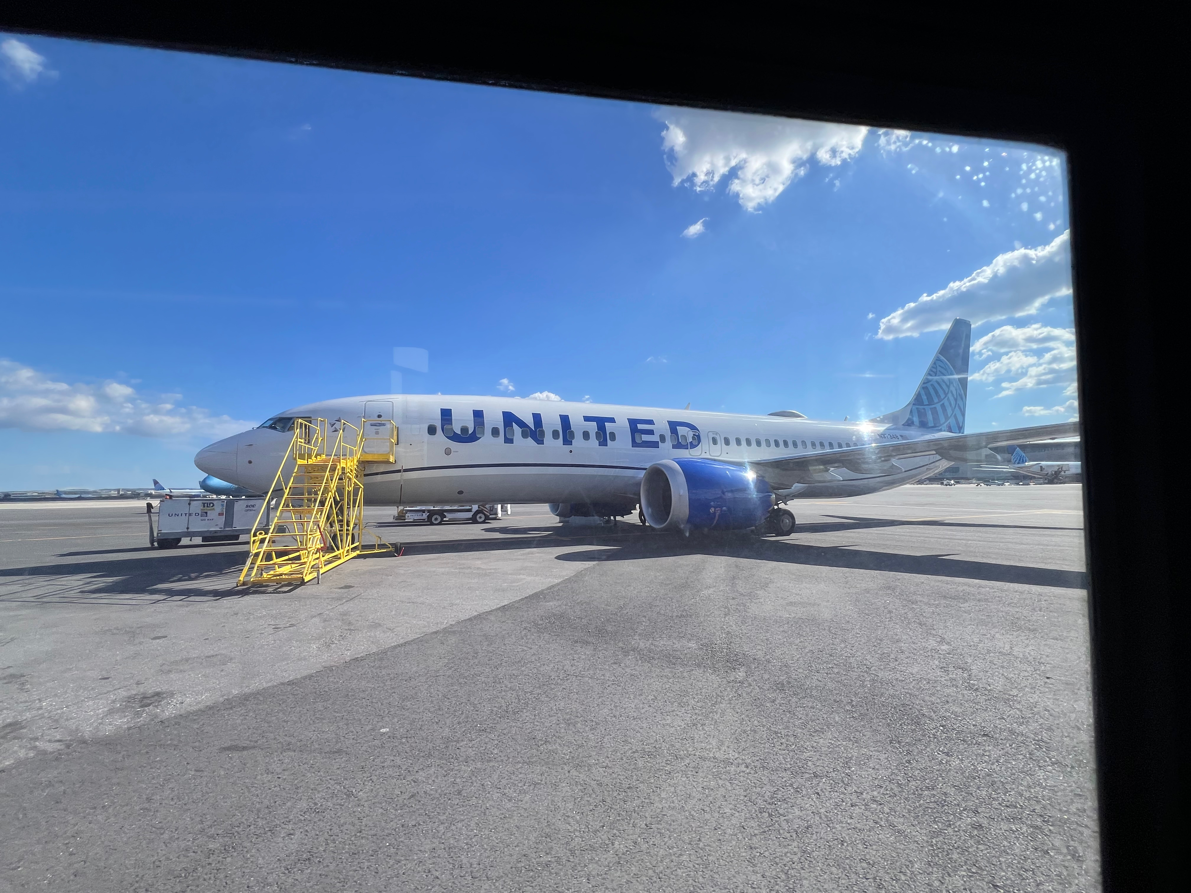 a plane parked on the tarmac