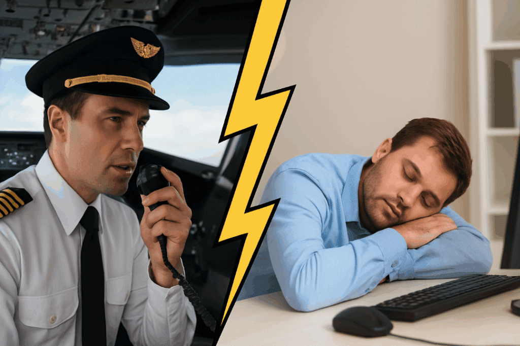 a man in a uniform talking on a phone next to a man in a car