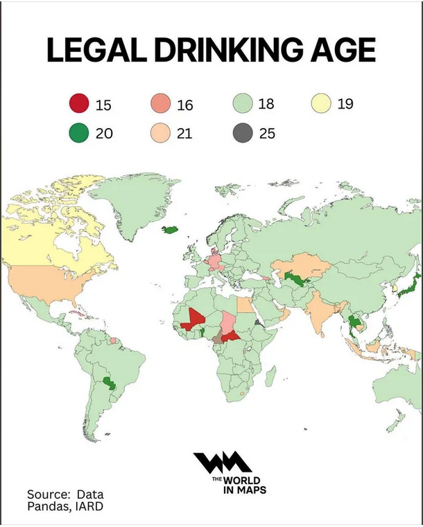 a map of the world with different colored countries/regions
