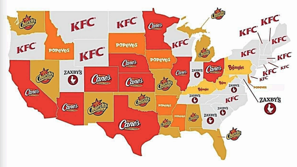 a map of the united states of america with logos
