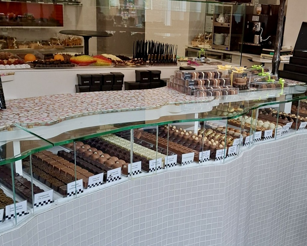 a display of chocolates in a store