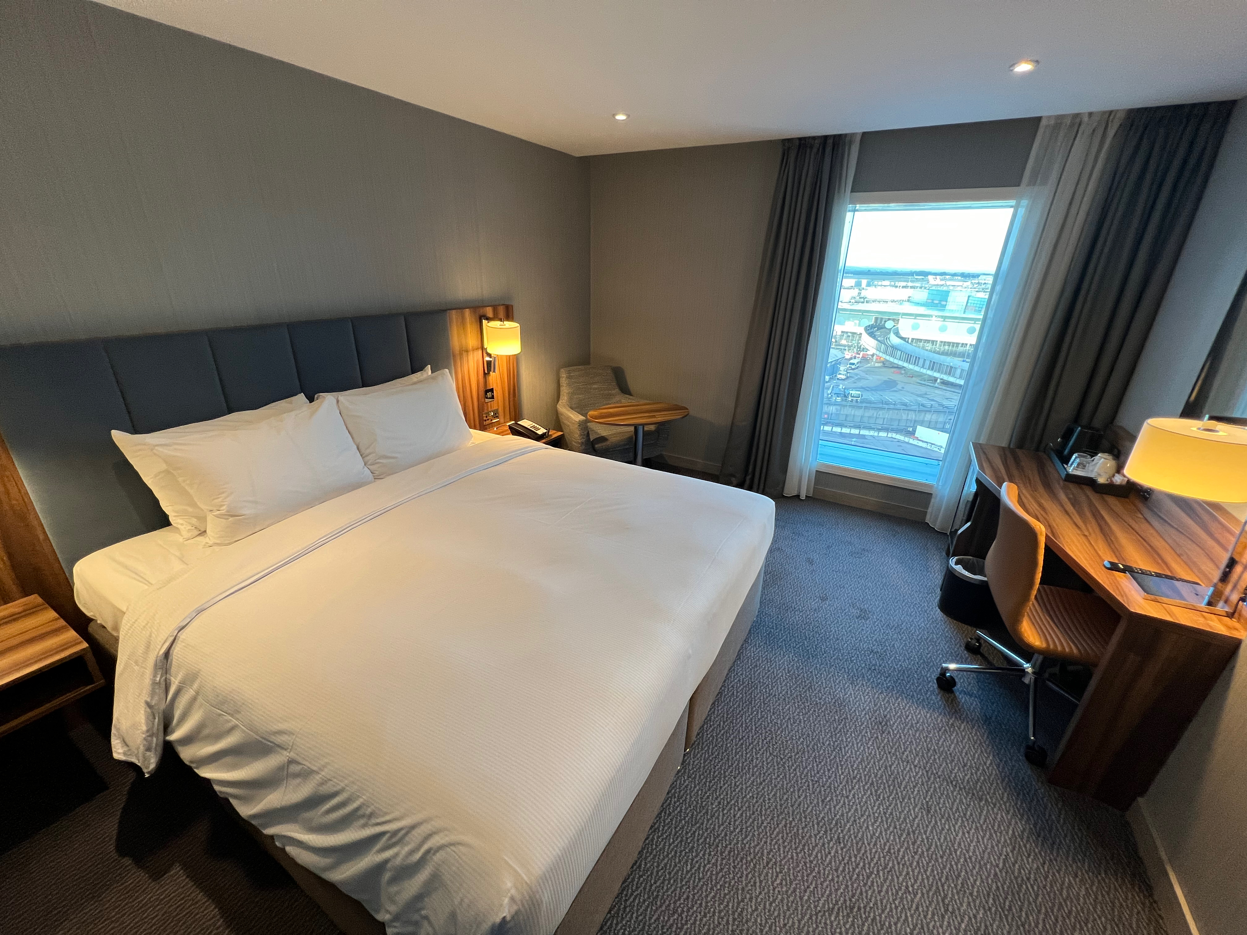 a bed in a room