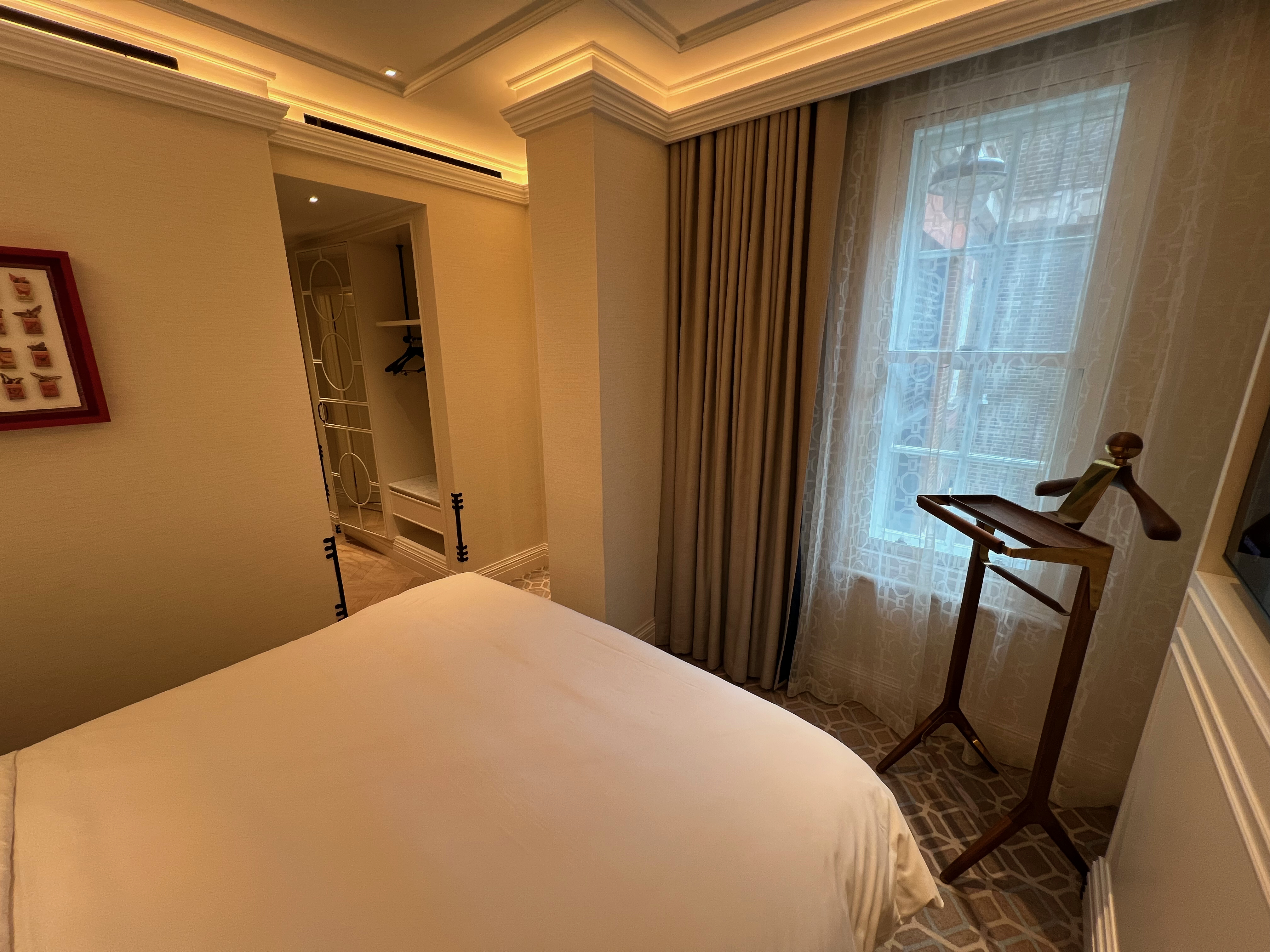 a bed in a room