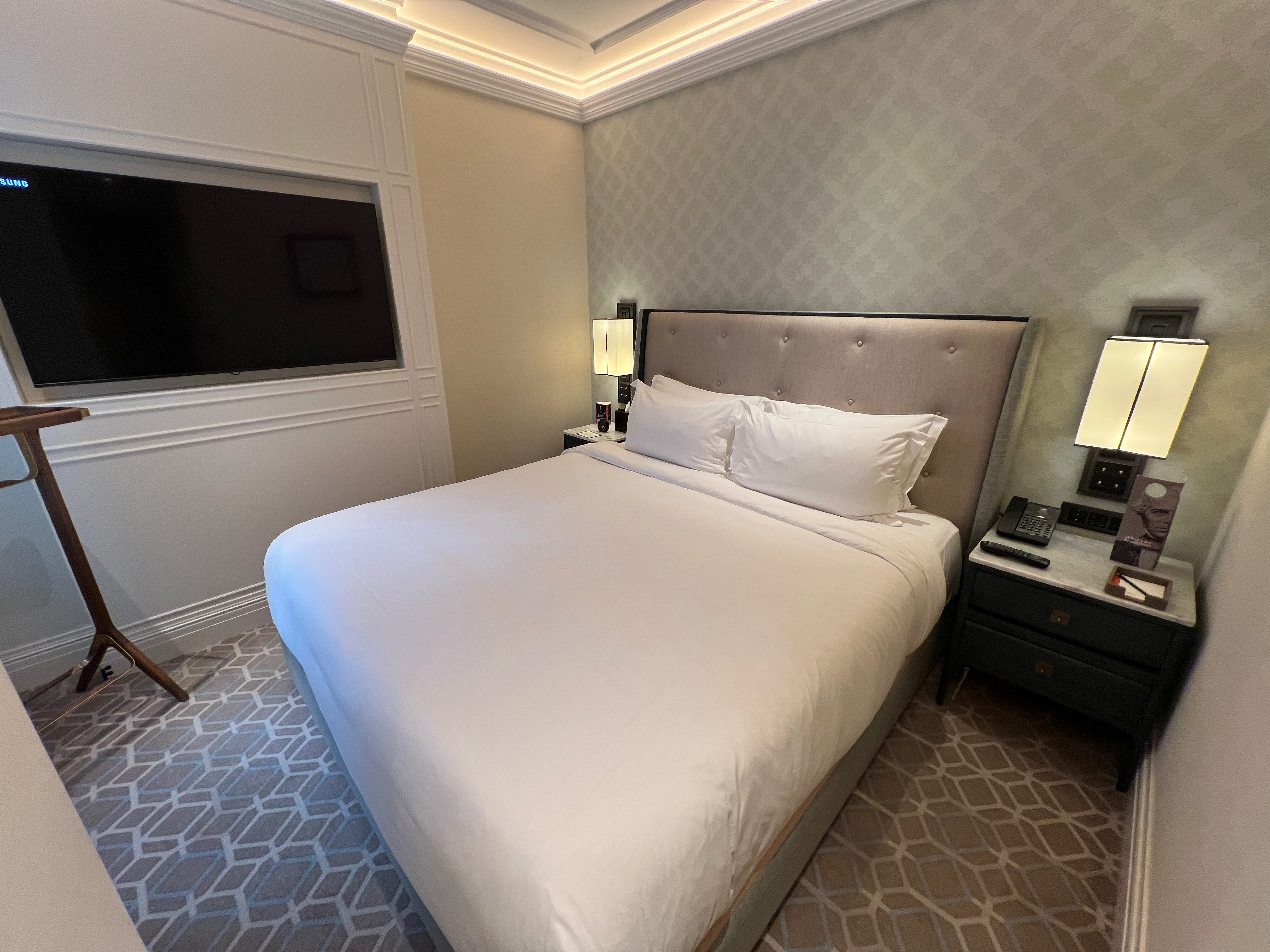 a bed in a room