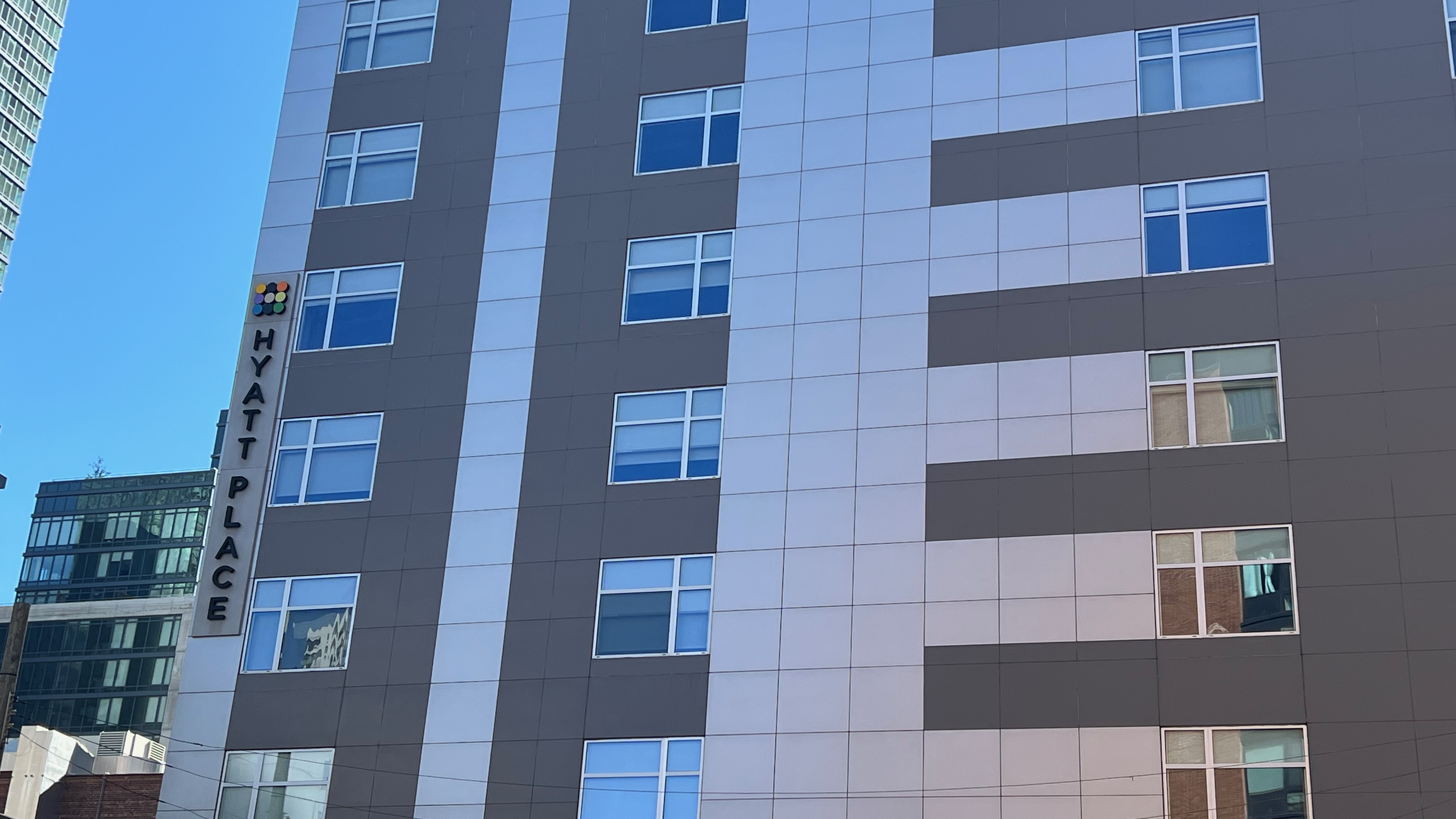 a building with many windows