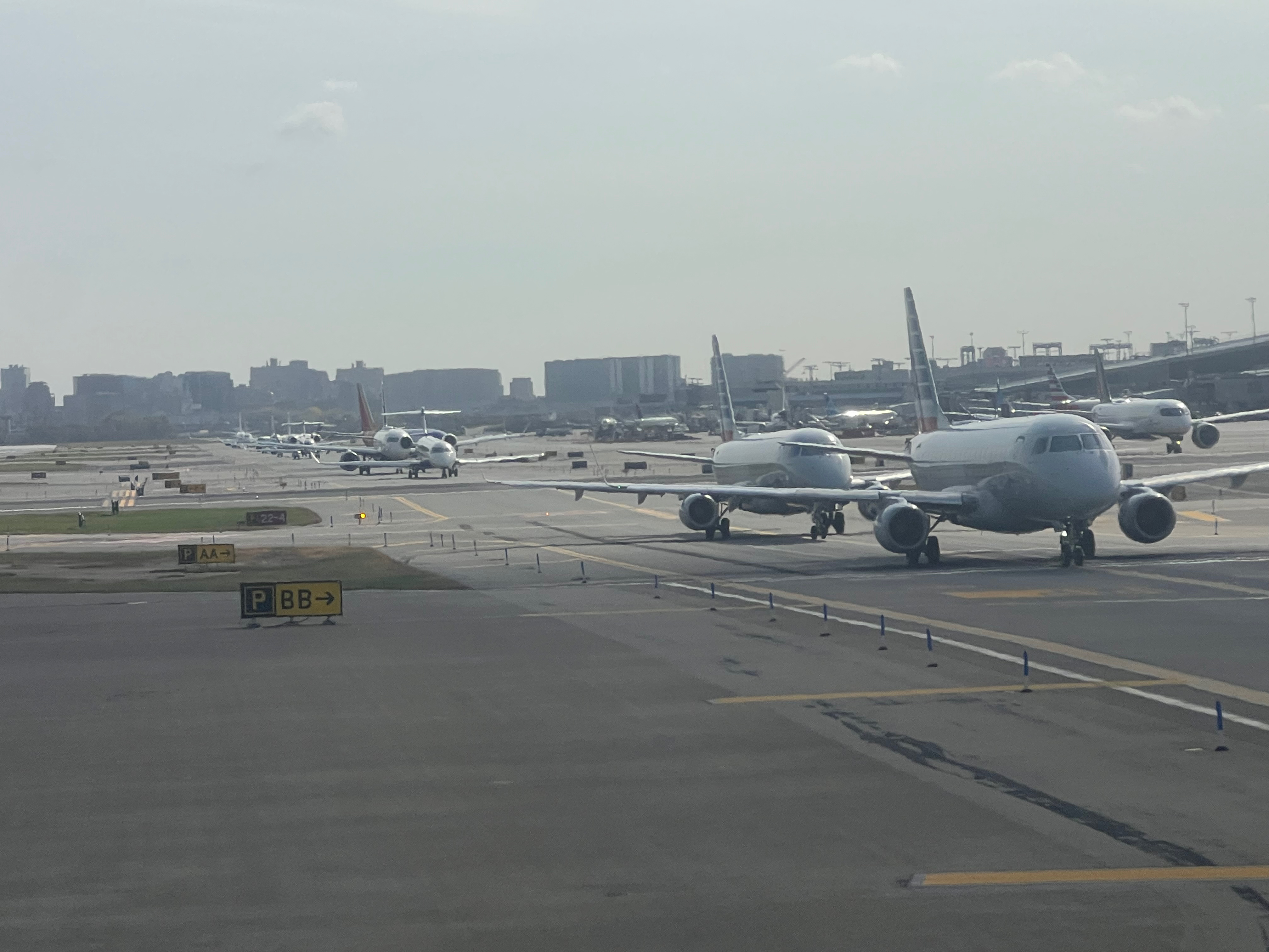 airplanes on a runway
