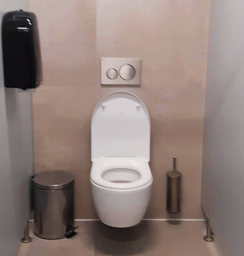 a toilet in a bathroom