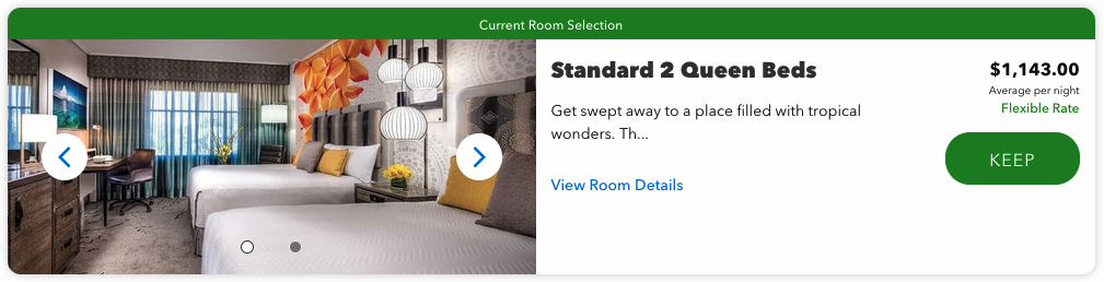 a screenshot of a room selection