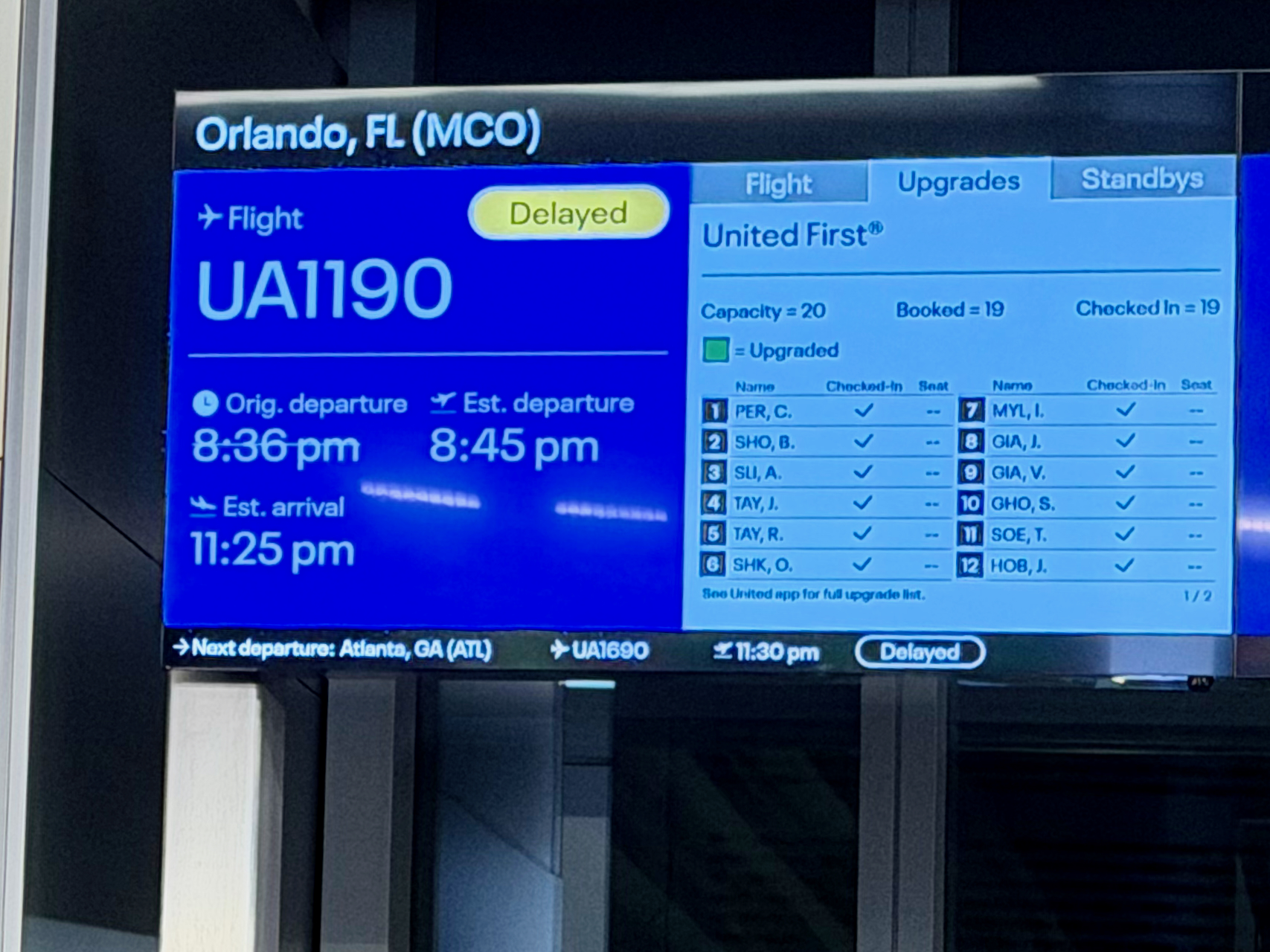 a screen with information on it