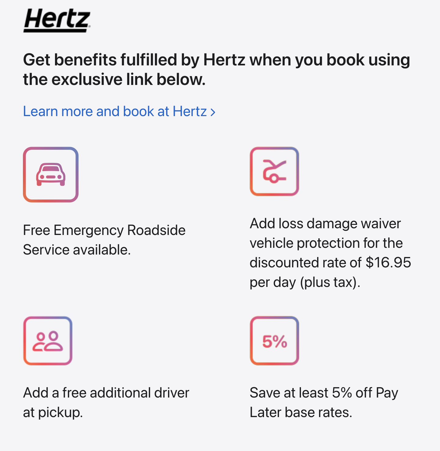 Apple Card email announcing 3% Daily Cash and Hertz benefits
