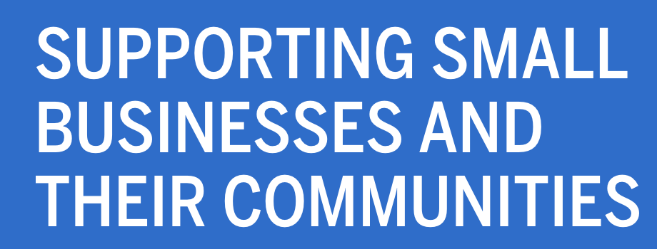 a blue sign with white text