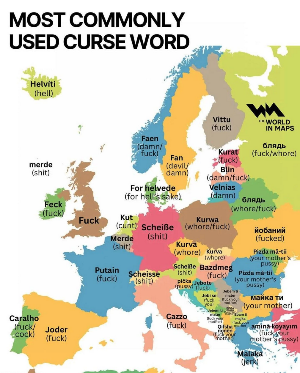 a map of europe with different colored countries/regions