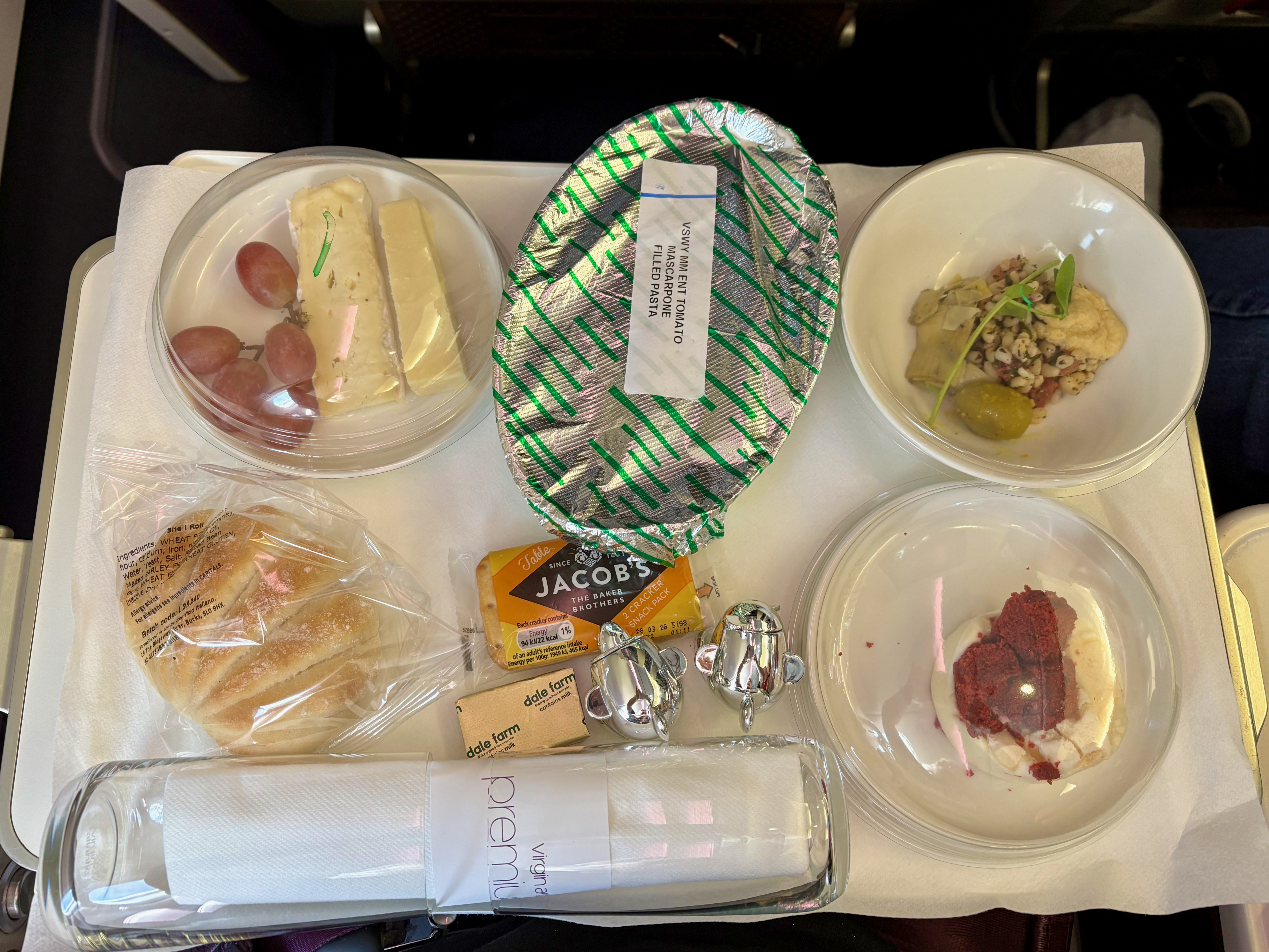 a tray with food on it