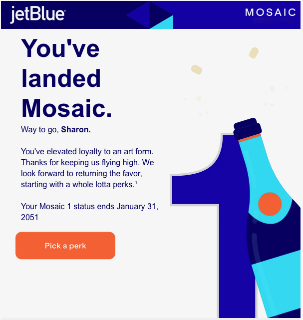 a blue bottle with a number one and text