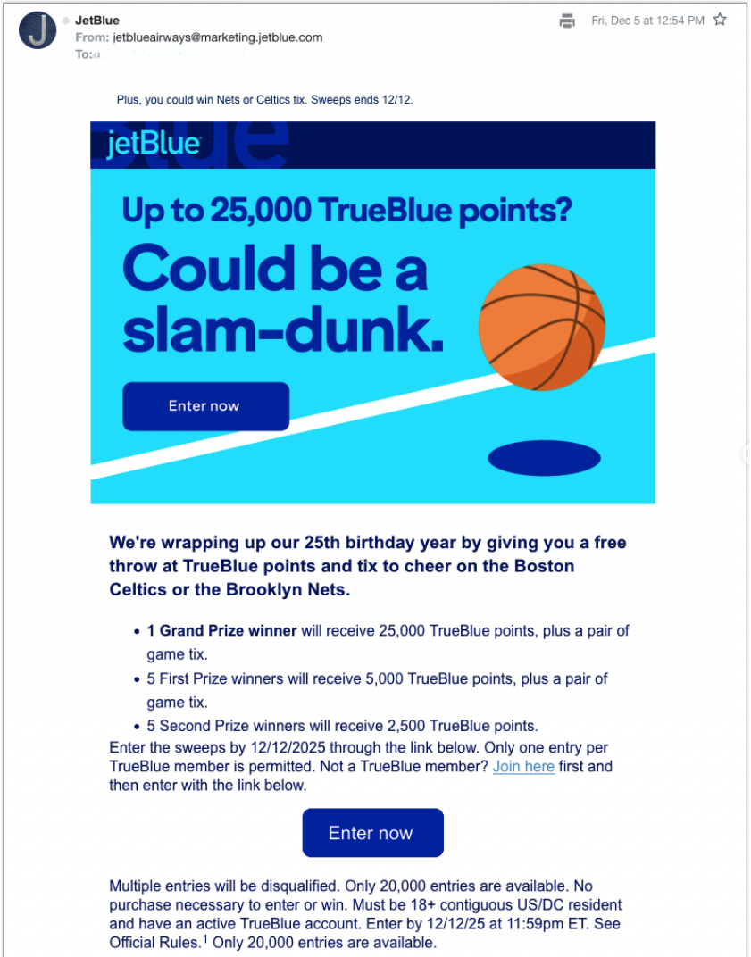 a screenshot of a blue and white advertisement