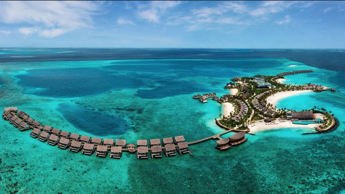 Overwater villas at Hilton Maldives Amingiri Resort & Spa