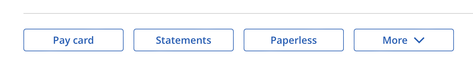 Chase account menu bar showing Pay card, Statements, Paperless, and the More dropdown