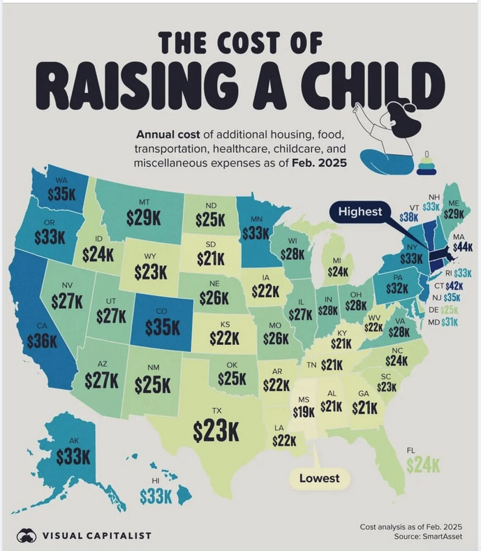 a map of the united states with different colored squares