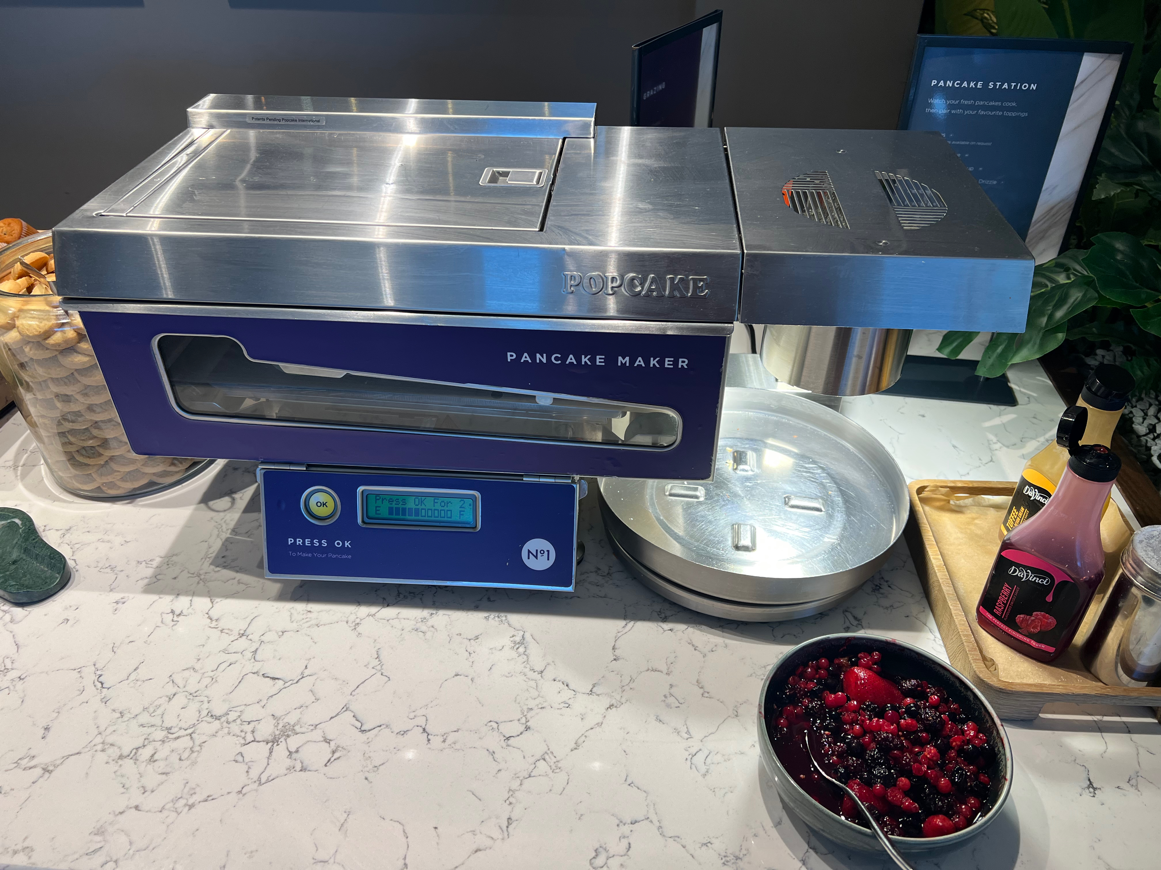 Automated pancake machine inside the No1 Lounge