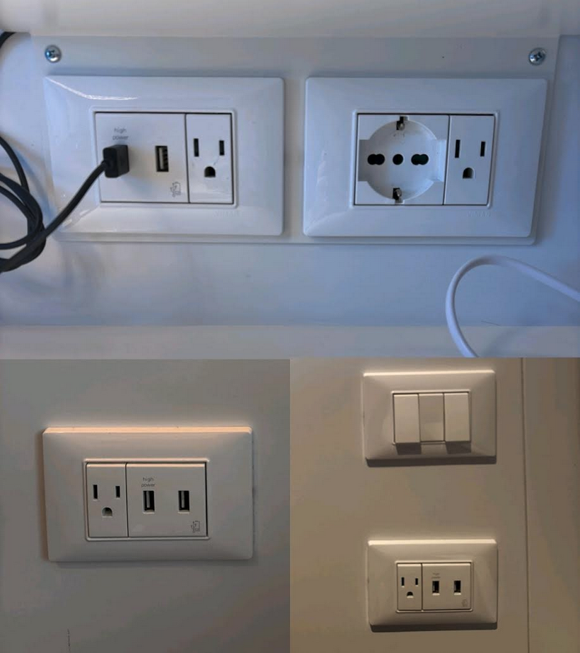 a wall outlet with a plug in