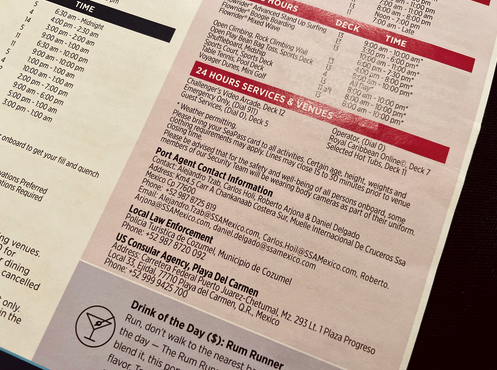 a close up of a menu