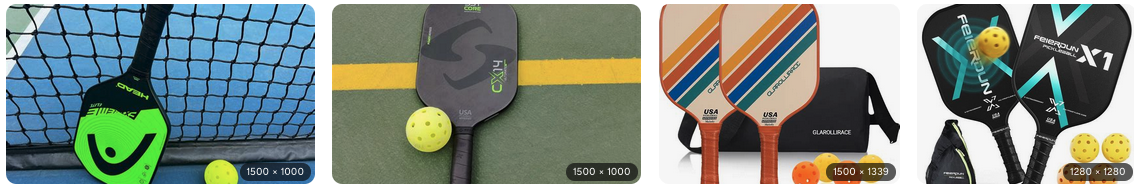 a paddles on a tennis court