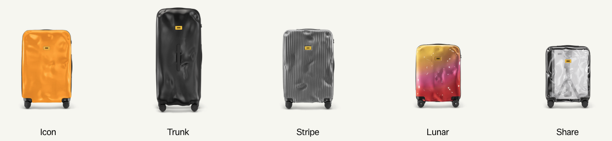 a suitcase with a striped cover