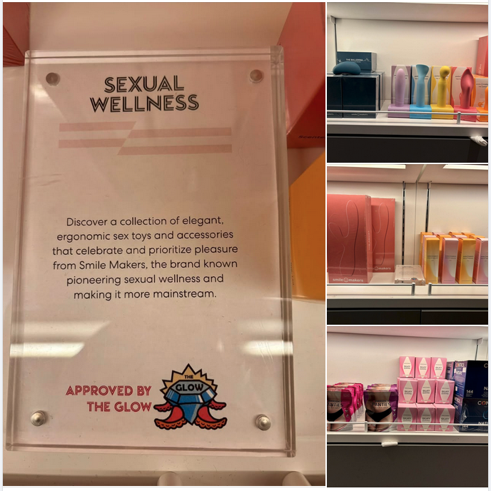 a display of products on shelves