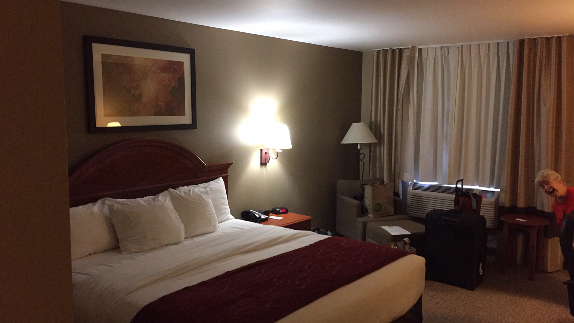 a bed in a hotel room