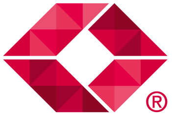 a red diamond shaped logo