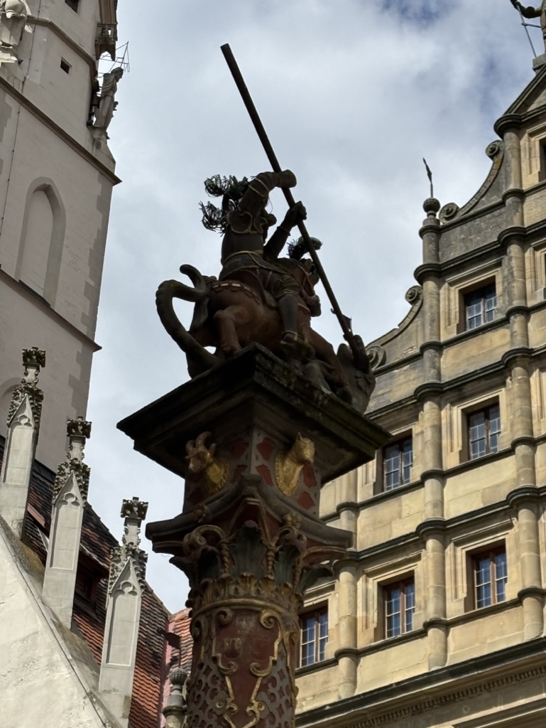 St. George’s Fountain in Rothenburg ob der Tauber, inspiration for EPCOT’s Germany Pavilion fountain