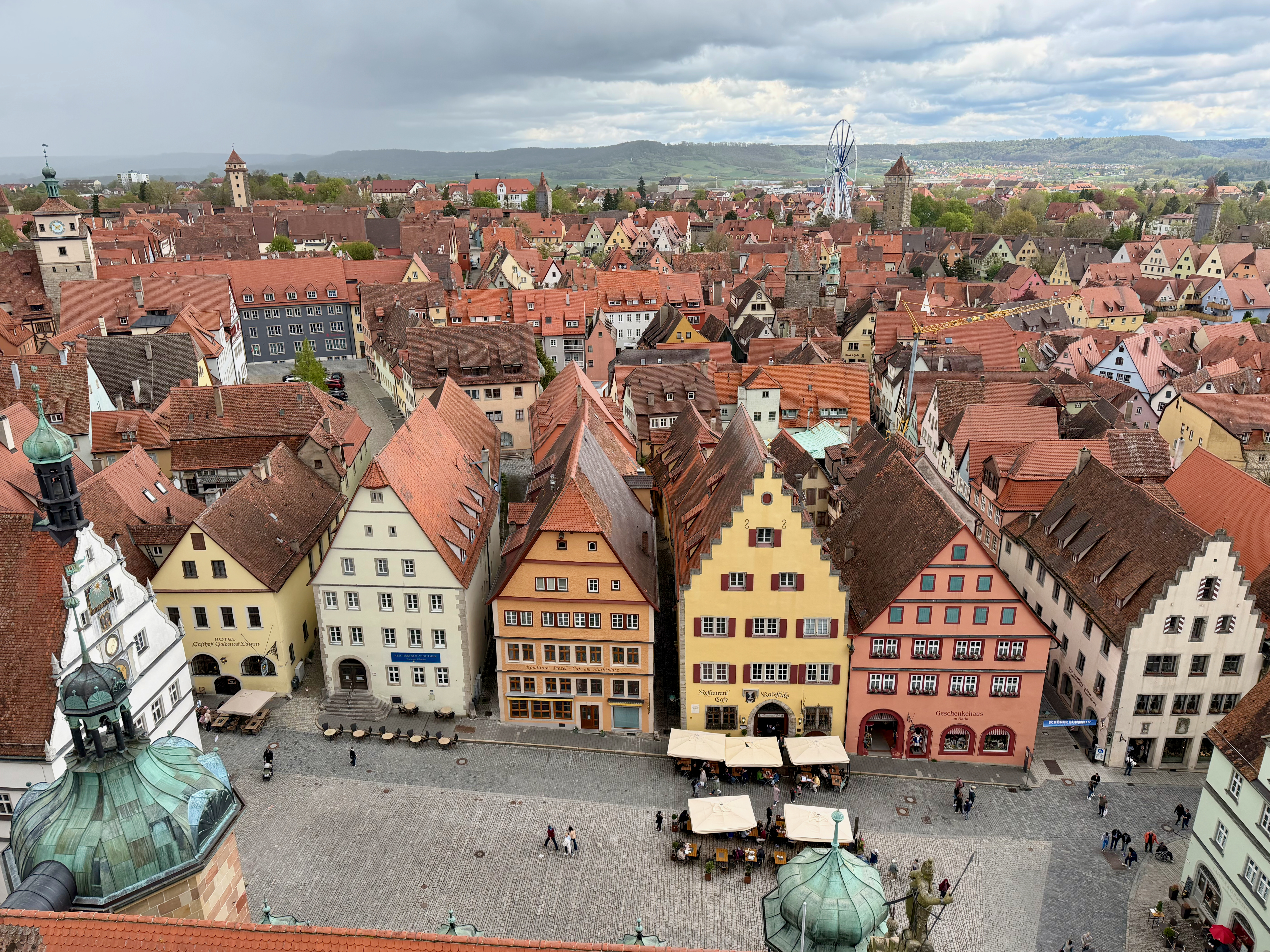 View over Rothenburg’s rooftops and surrounding countryside